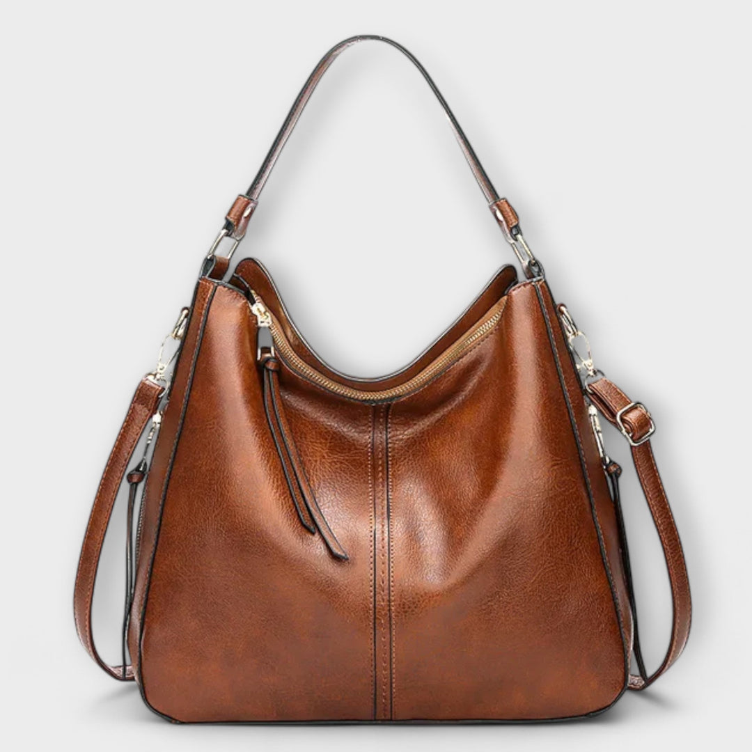 Rosalie | Women's Brown Leather Shoulder Bag - Brown - Image 1