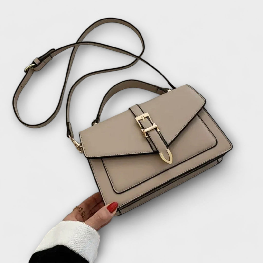 Rosalinda | Women's Structured Crossbody Bag - Beige - Image 1