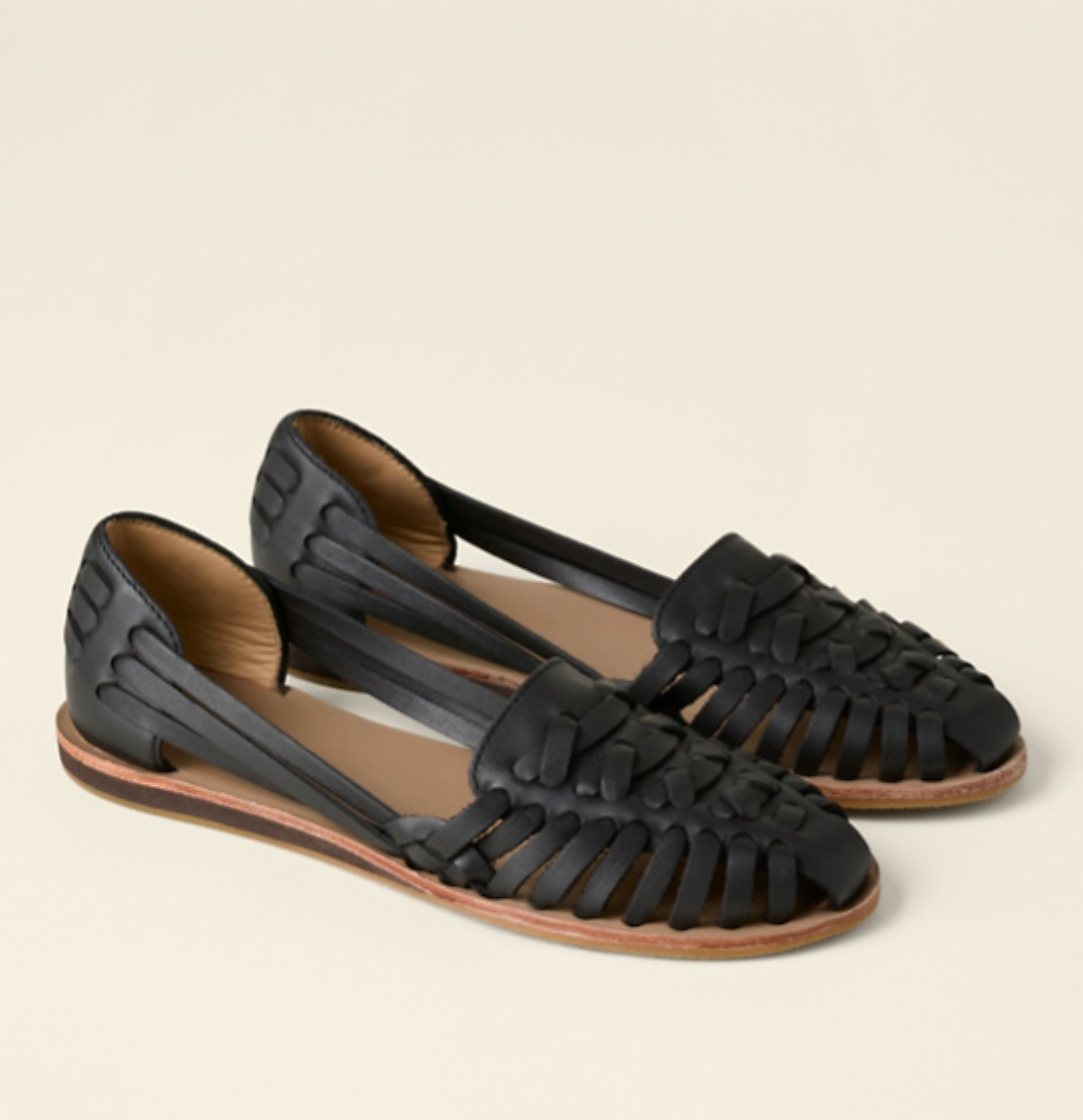 Rosamund | Women's Woven Closed Toe Flat Sandals - Black - Image 1