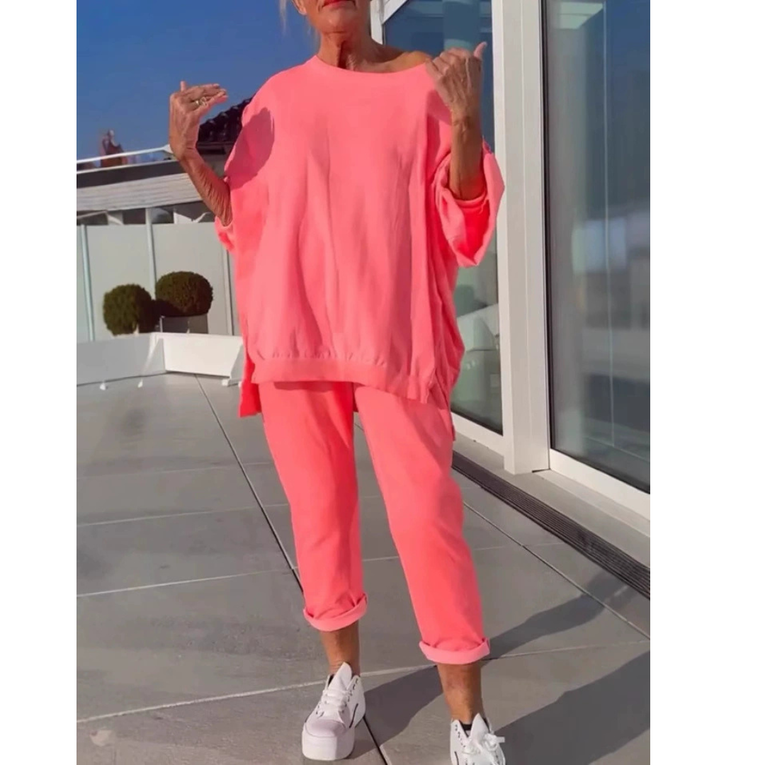 Rosetta | Women's Oversized Loungewear Co Ord Set - Pink - Image 1