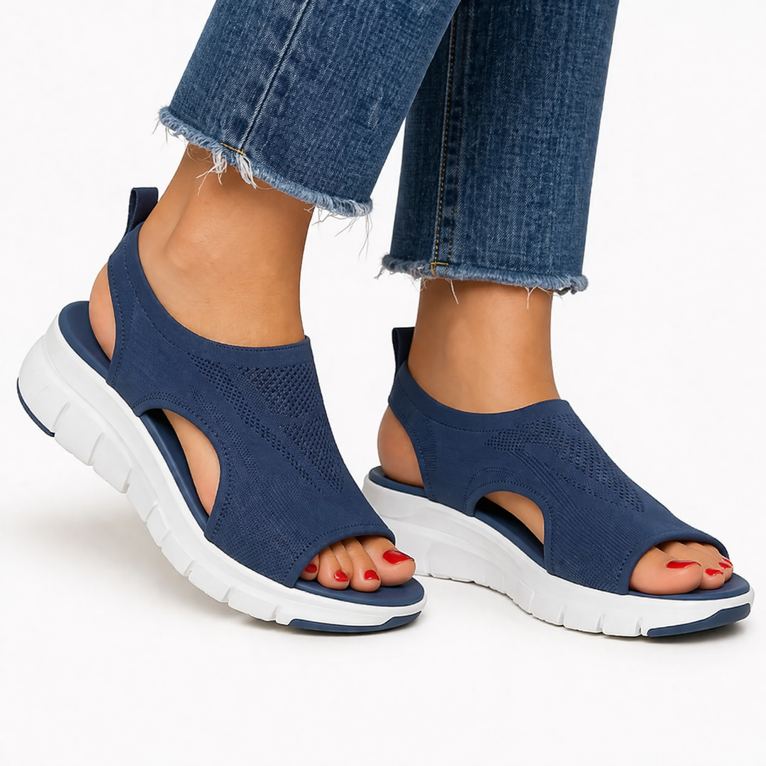 Sybil | Women's Slip On Orthopedic Walking Shoes - Navy - Image 1