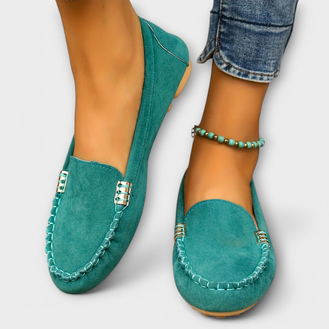 Sybilla | Women's Teal Moccasin Loafers - Teal - Image 1