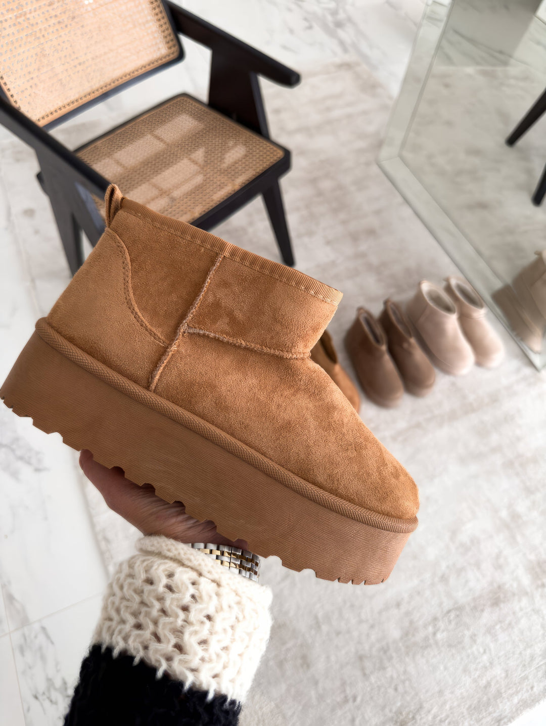 Tabitha | Women's Platform Ankle Boots - Brown - Image 1