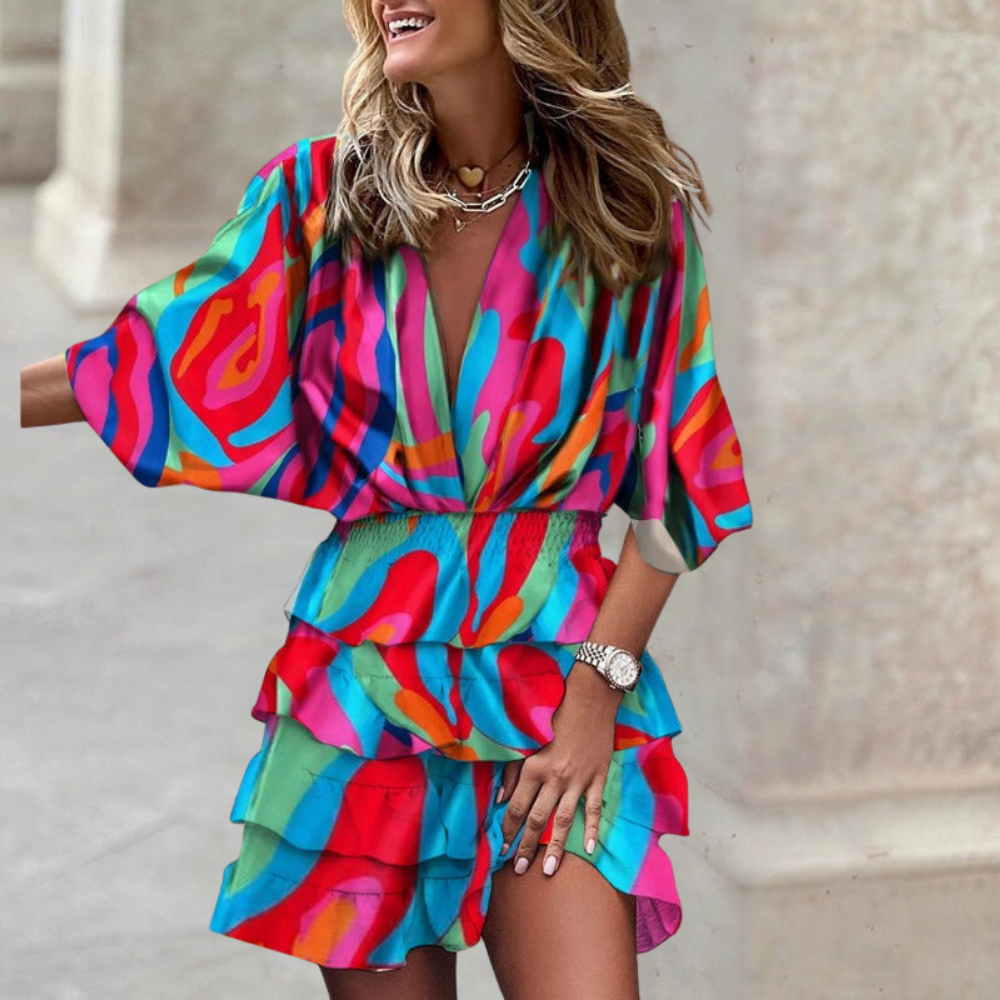 Tamara | Women's Tiered Ruffle Mini Dress - Image 1
