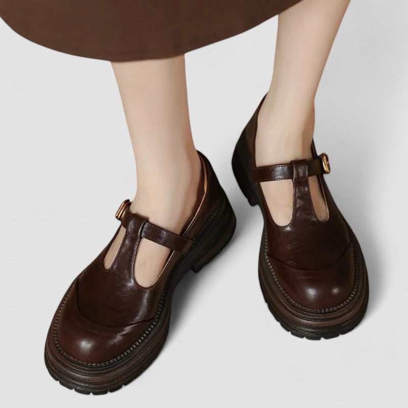 Temperance | Women's Comfortable Mary Jane Shoes - Brown - Image 1