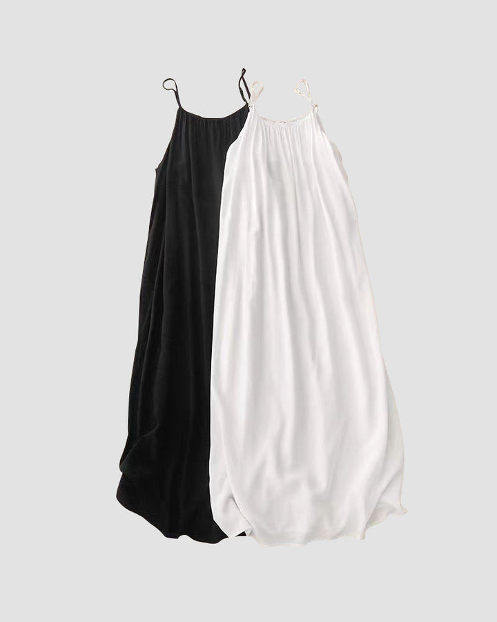 Tessa | Damen Maxikleid mit Spaghettiträgern - Weiß - Bild 10