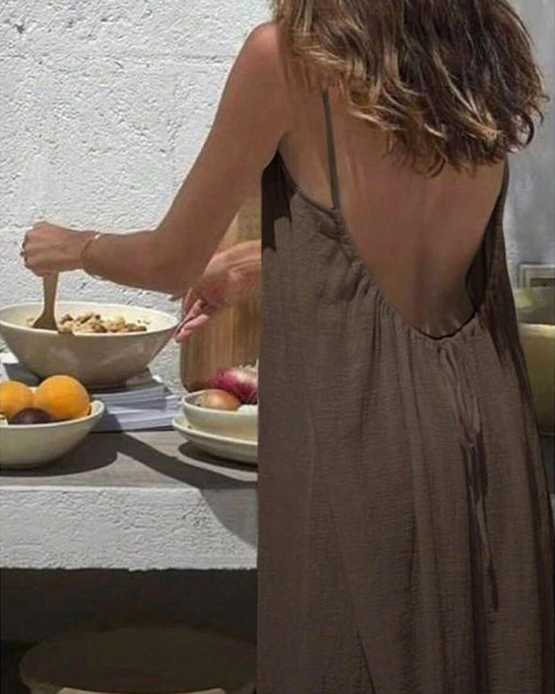 Tessa | Damen Maxikleid mit Spaghettiträgern – Weiß – Bild 12