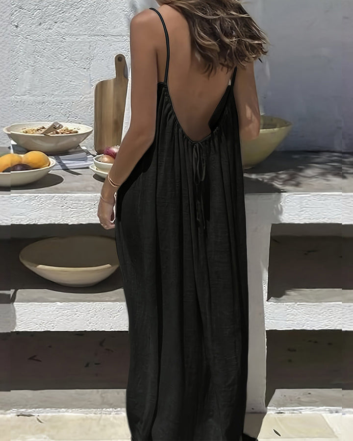 Tessa | Damen Maxikleid mit Spaghettiträgern – Weiß – Bild 19