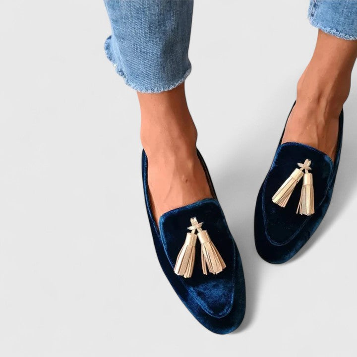 Thessalonica | Women's Navy Tassel Loafers - Navy - Image 1