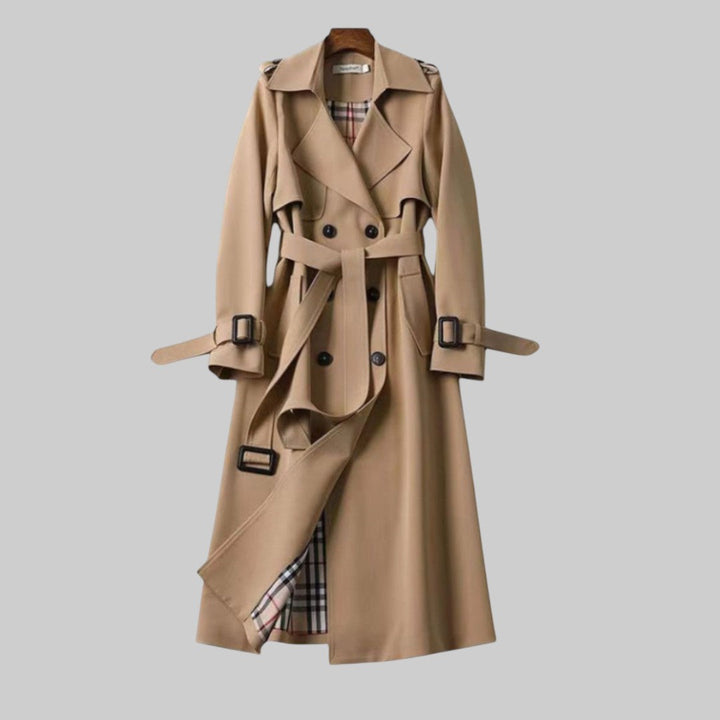 Vespera | Damen Doppelreihiger Trenchcoat - Beige - Bild 1