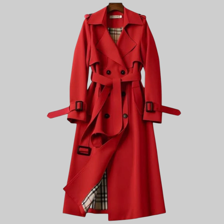 Vespera | Damen Doppelreihiger Trenchcoat - Beige - Bild 2
