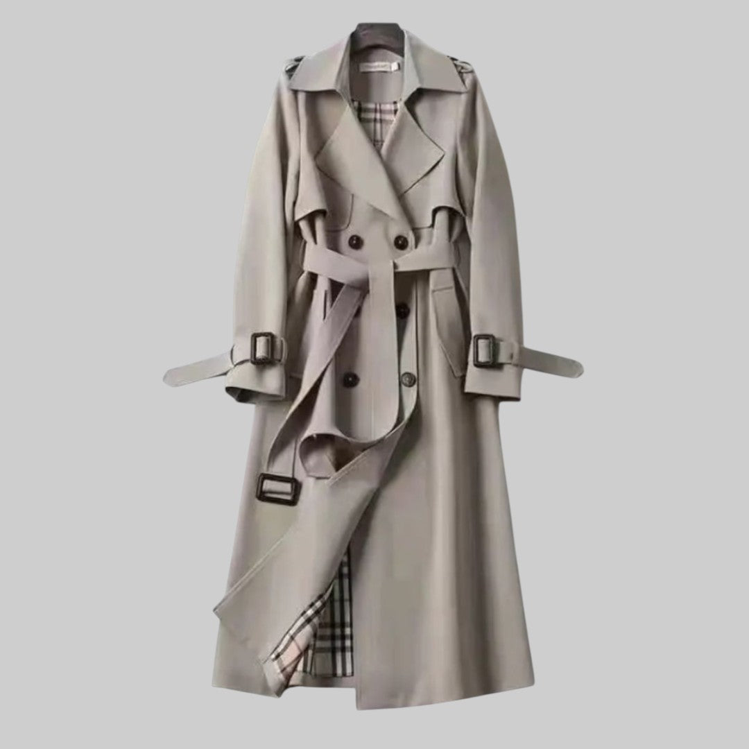 Vespera | Damen Doppelreihiger Trenchcoat - Beige - Bild 5