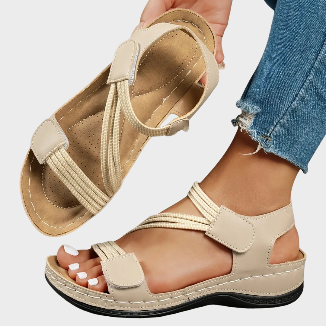 Vesperia | Women's Adjustable Comfort Sandals - Beige - Image 1