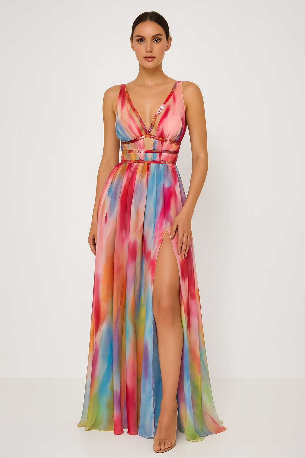 Violeta | Women's Watercolour Print Maxi Dress - Image 1