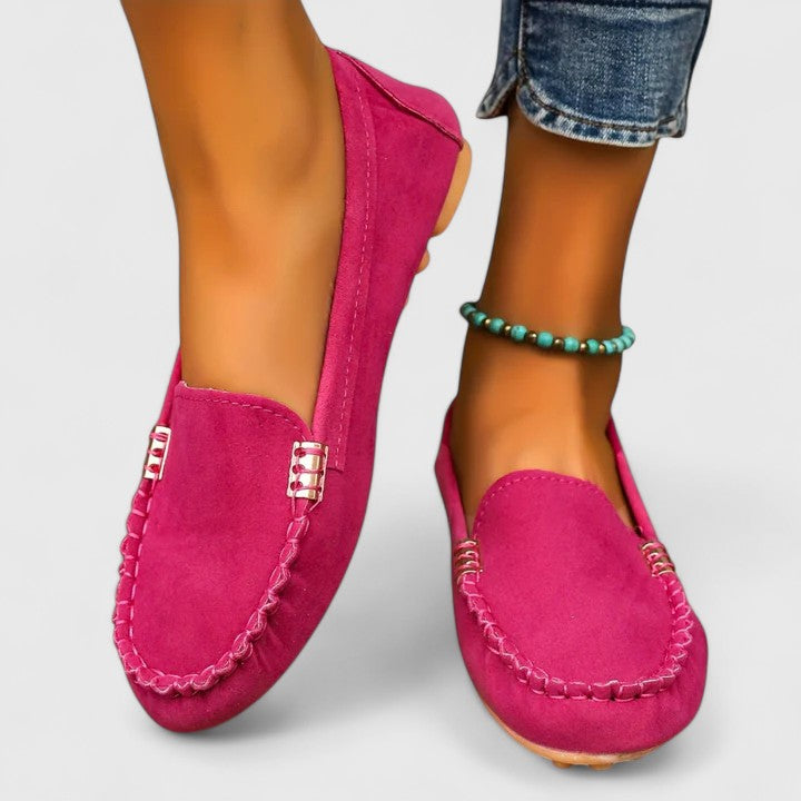 Viviana | Women's Slip-On Flat Loafers - Pink - Image 1