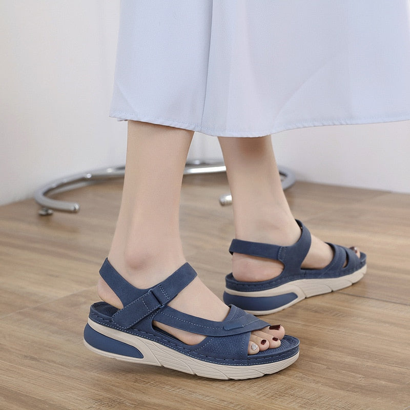 Vivienne | Women's Adjustable Orthopedic Sandals - Navy - Image 1