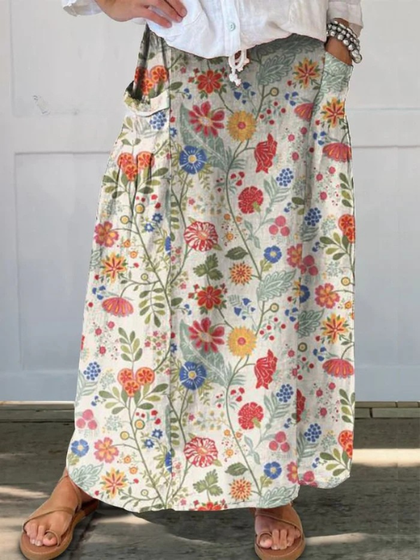 Xanthippe | Women's Floral Print Midi Skirt - Floral - Image 1