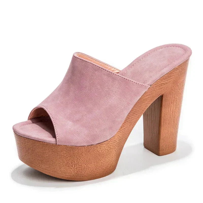 Zephyra | Damen Plateau-Mule-Absätze - Marineblau - Bild 11
