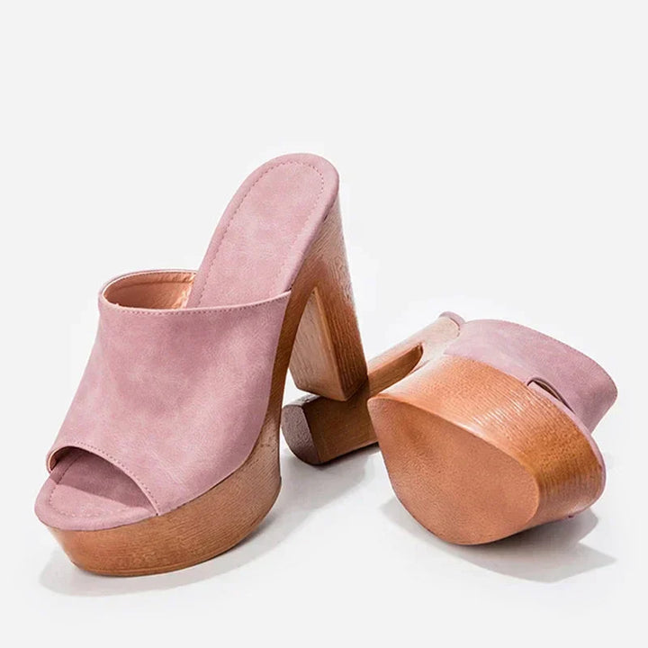 Zephyra | Damen Plateau-Mule-Absätze - Marineblau - Bild 13