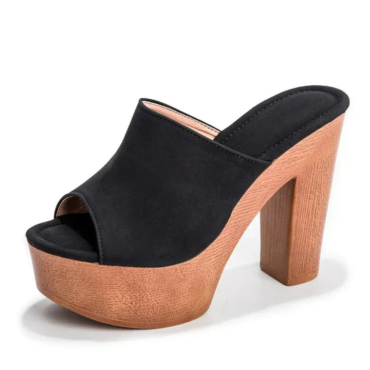 Zephyra | Damen Plateau-Mule-Absätze - Marineblau - Bild 7