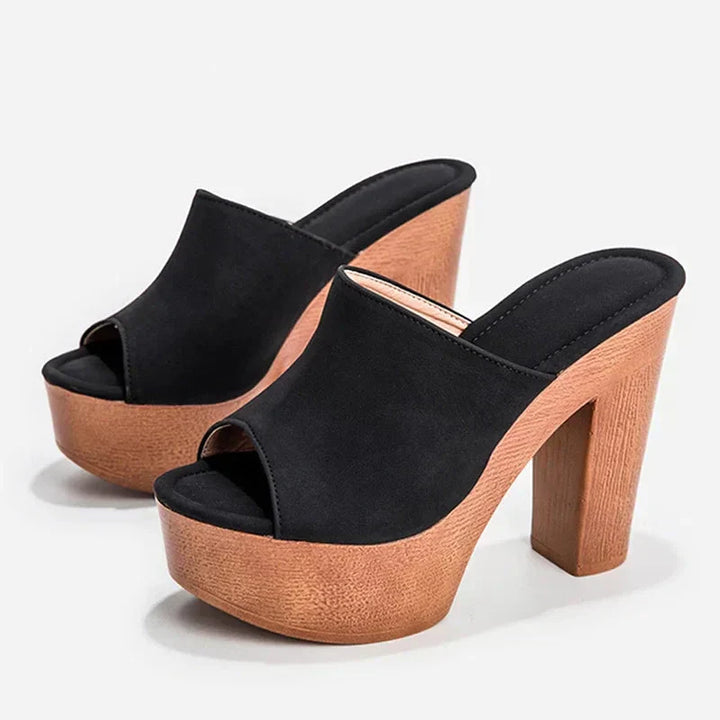 Zephyra | Damen Plateau-Mule-Absätze - Marineblau - Bild 9